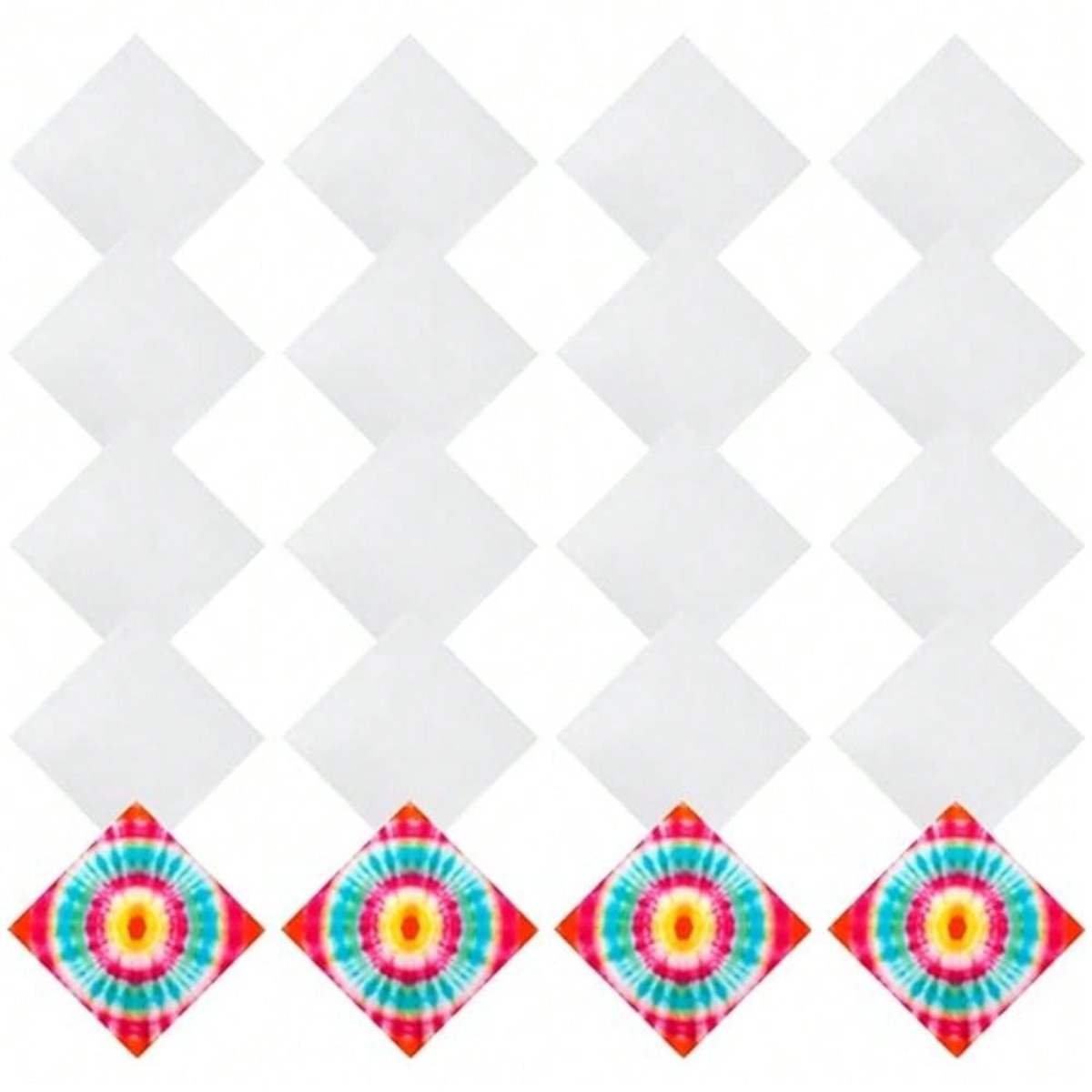 Bandana Blank White - 16인치 흰색 손수건/반다나, DIY 타이다이 장식,