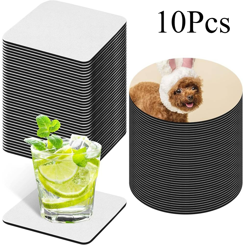 Coaster Sublimation Blank - 10개 세트 승화 코스터 블랭크 –