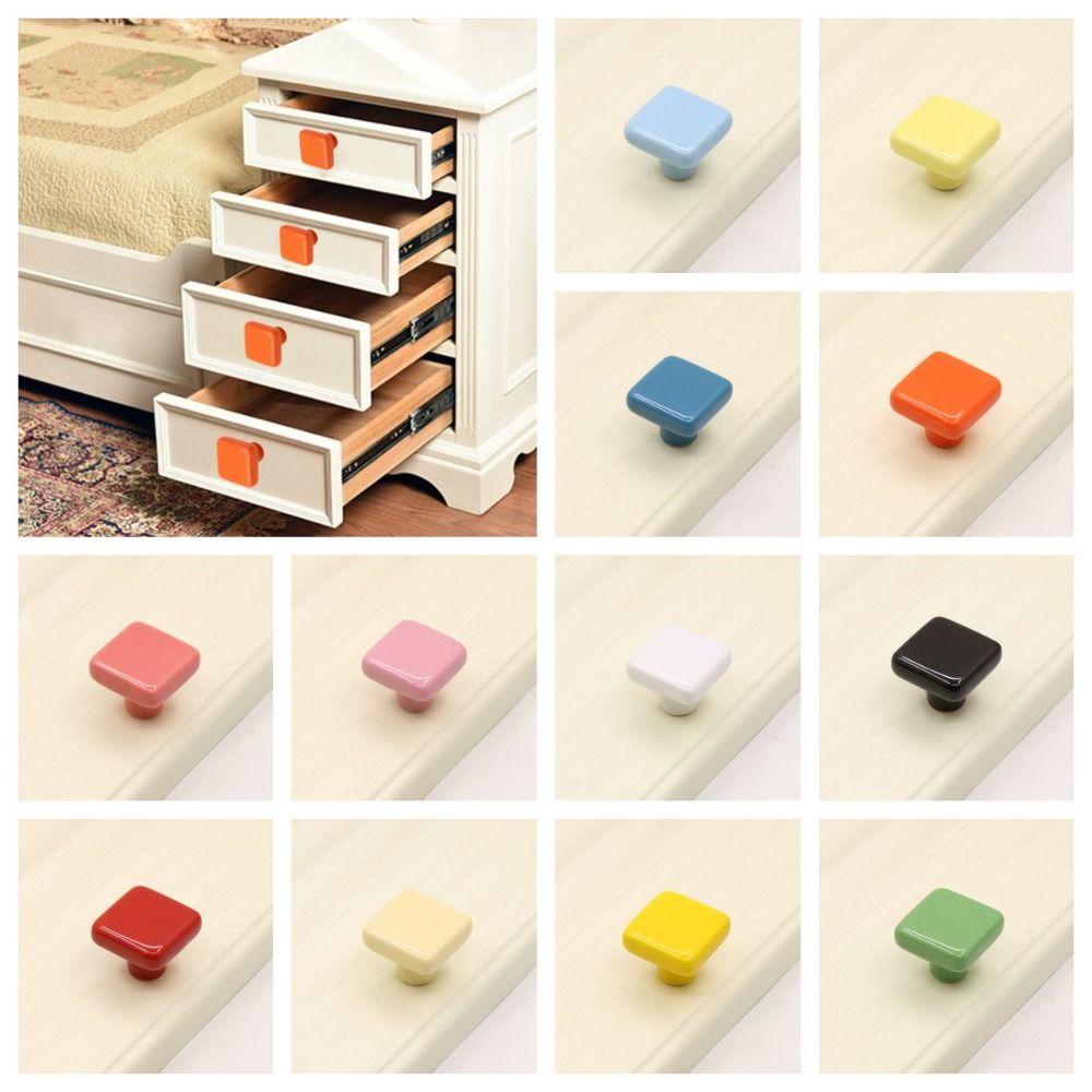 Ceramic Tile Blank - 단순 단일 구멍 컬러 세라믹 손잡이