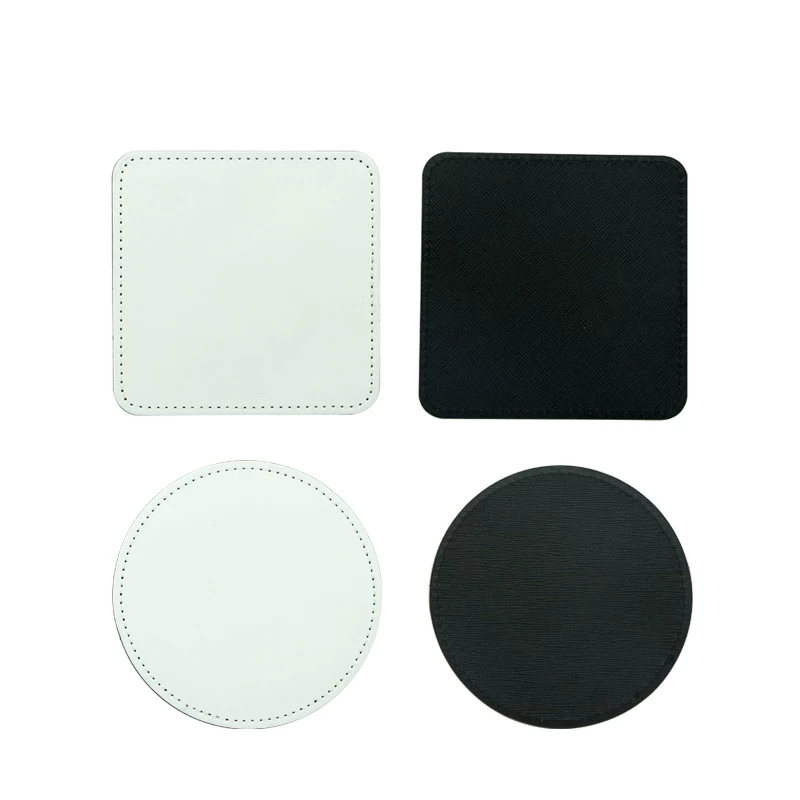 Coaster Sublimation Blank - 10개/세트 새 무지 승화 PU 가죽