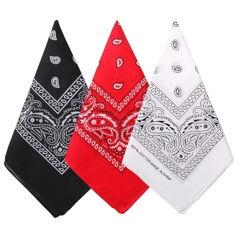 Bandana Blank White - 1pcs 힙합 카우보이 페이즐리 스카프 대형