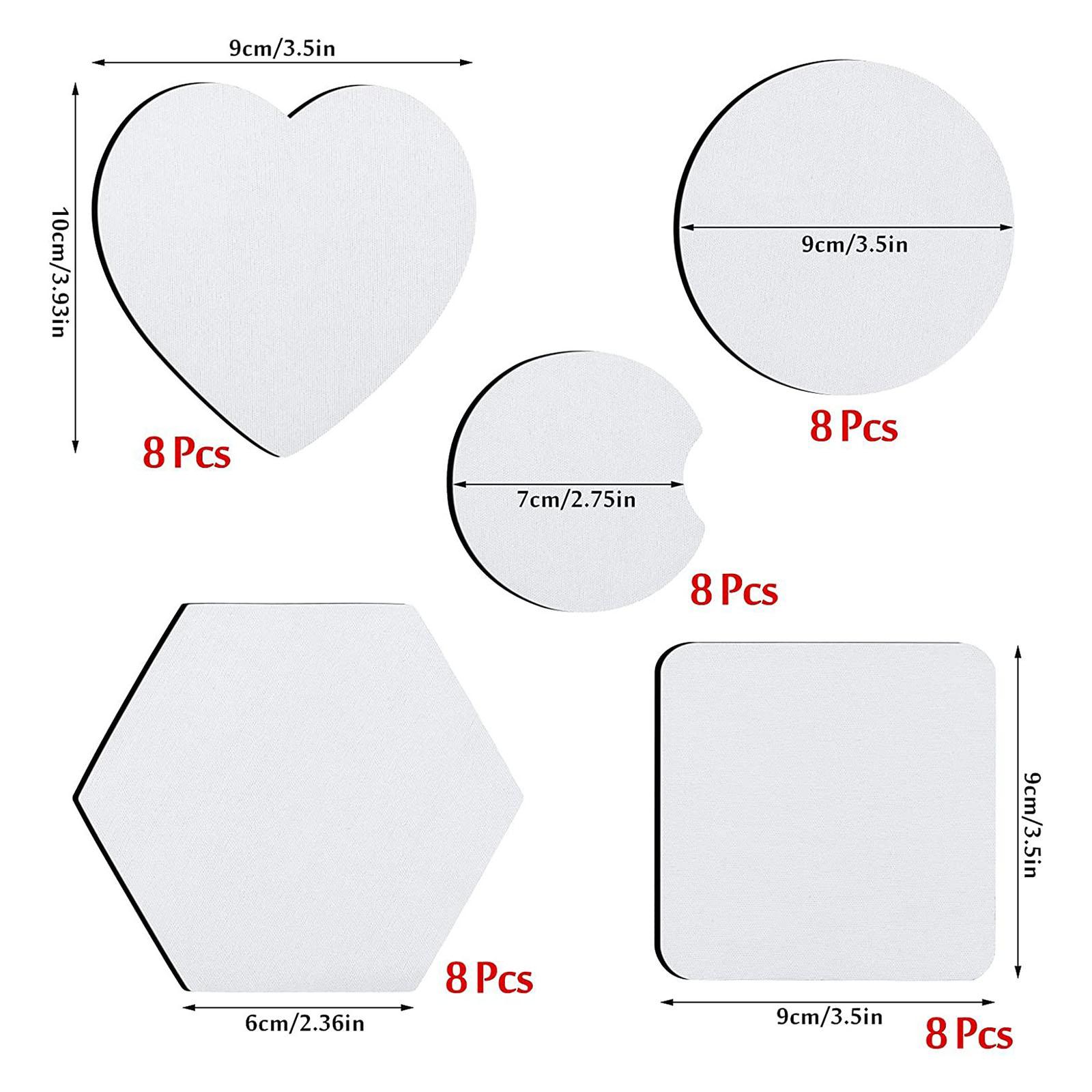 Coaster Sublimation Blank - 40개 승화형 컵 코스터 프린터용 빈
