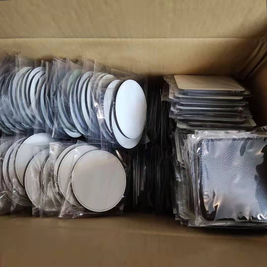 Coaster Sublimation Blank - 새로운 블랭크 승화 PU 가죽 머그잔