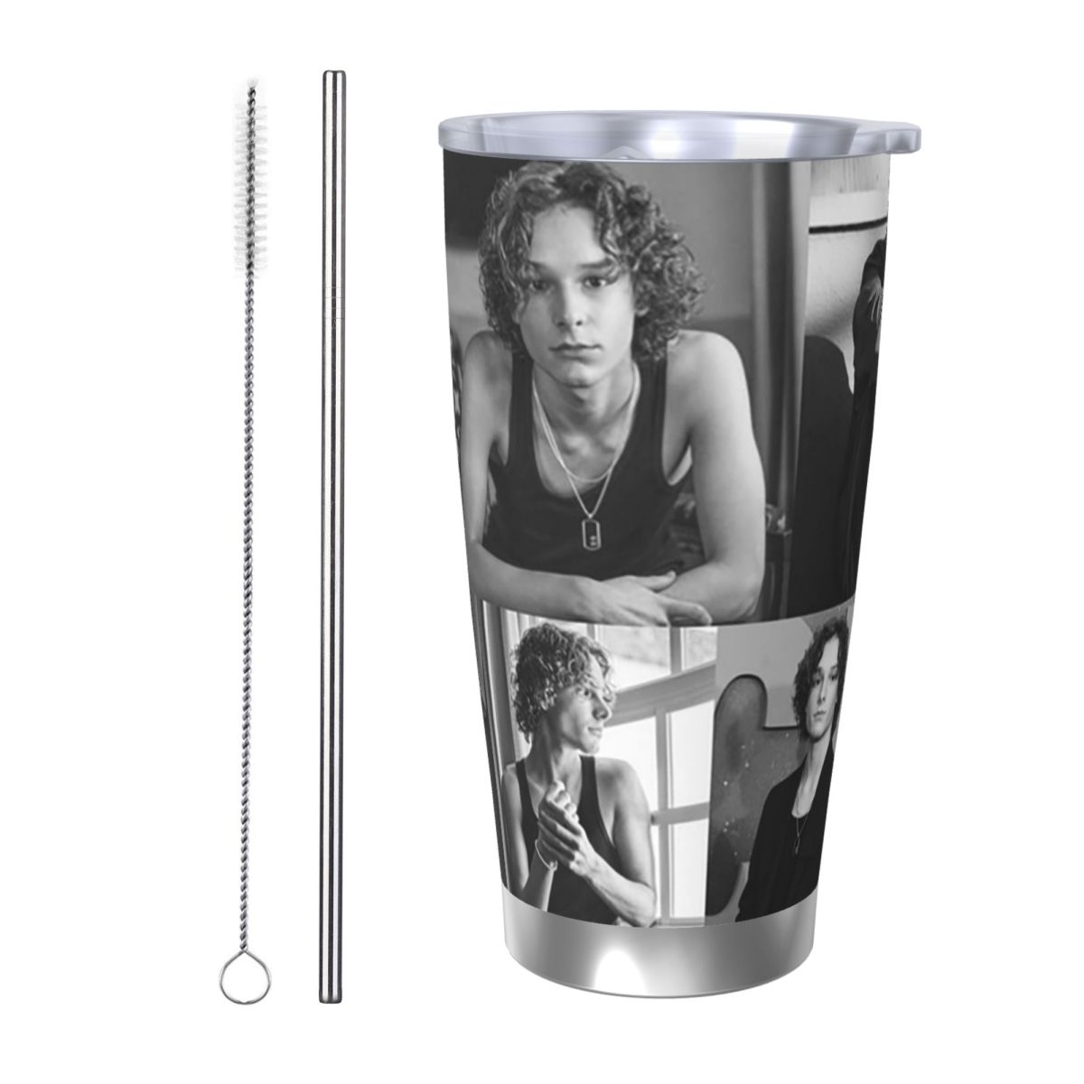 Tumbler 20Oz White - 흑백 메이슨 테임스 콜라주 스테인리스 스틸