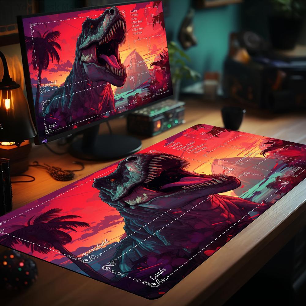 네온 감성 공룡 테마 MTG 플레이매트 매직 카드 배틀 - Door Mat Blank 리뷰 및 가격