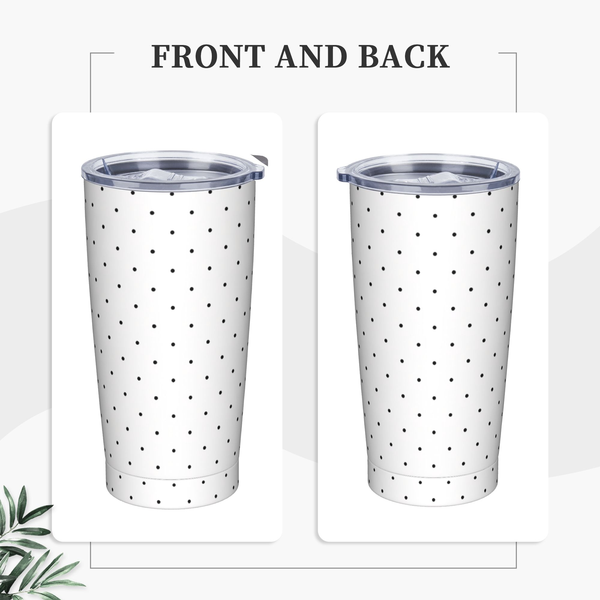 흑백 물방울 무늬 스테인리스 스틸 텀블러(빨대 포함)  - Tumbler 20Oz White 리뷰 및 가격
