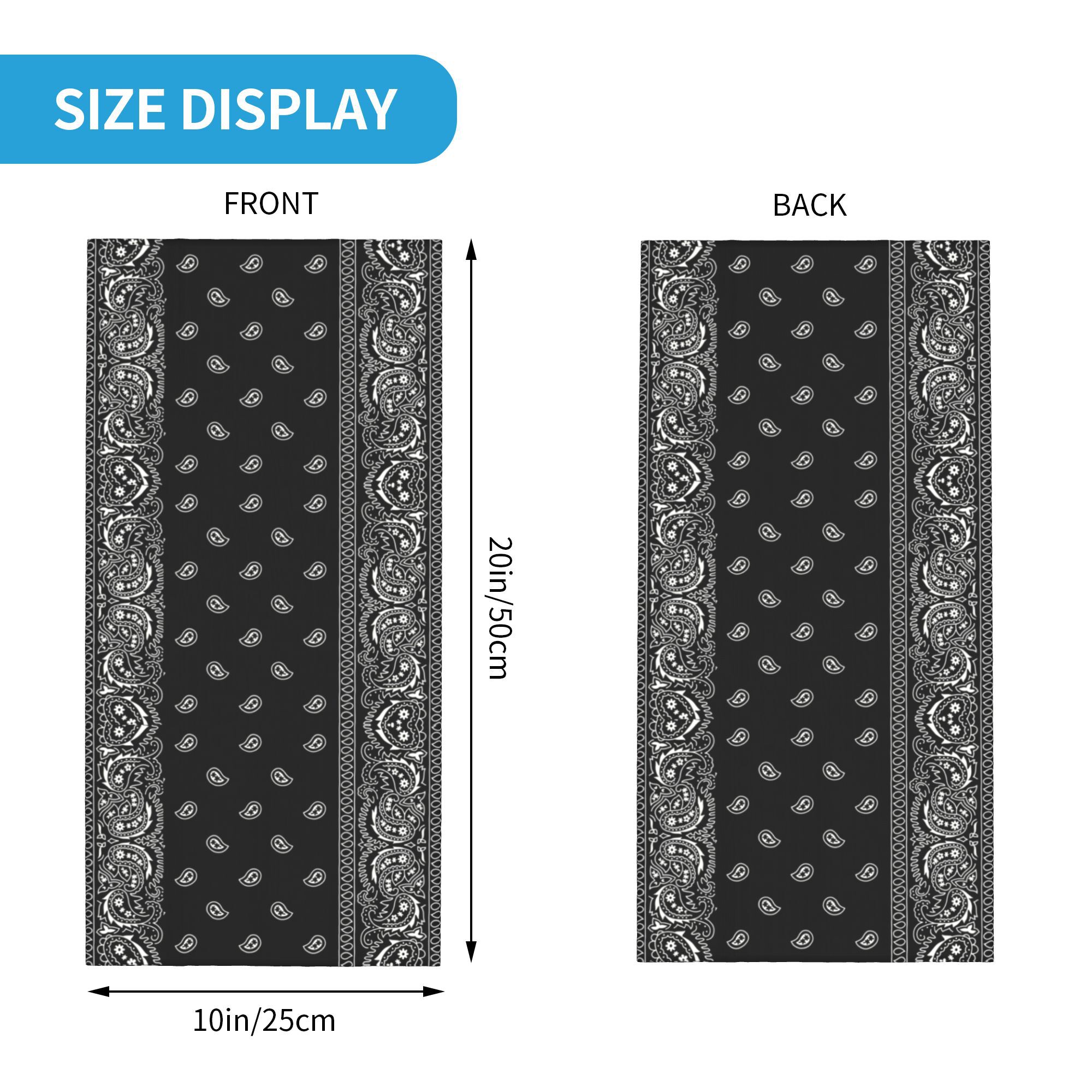 커스텀 블랙 앤 화이트 페이즐리 치카노 반다나 스타일  - Bandana Blank White 리뷰 및 가격