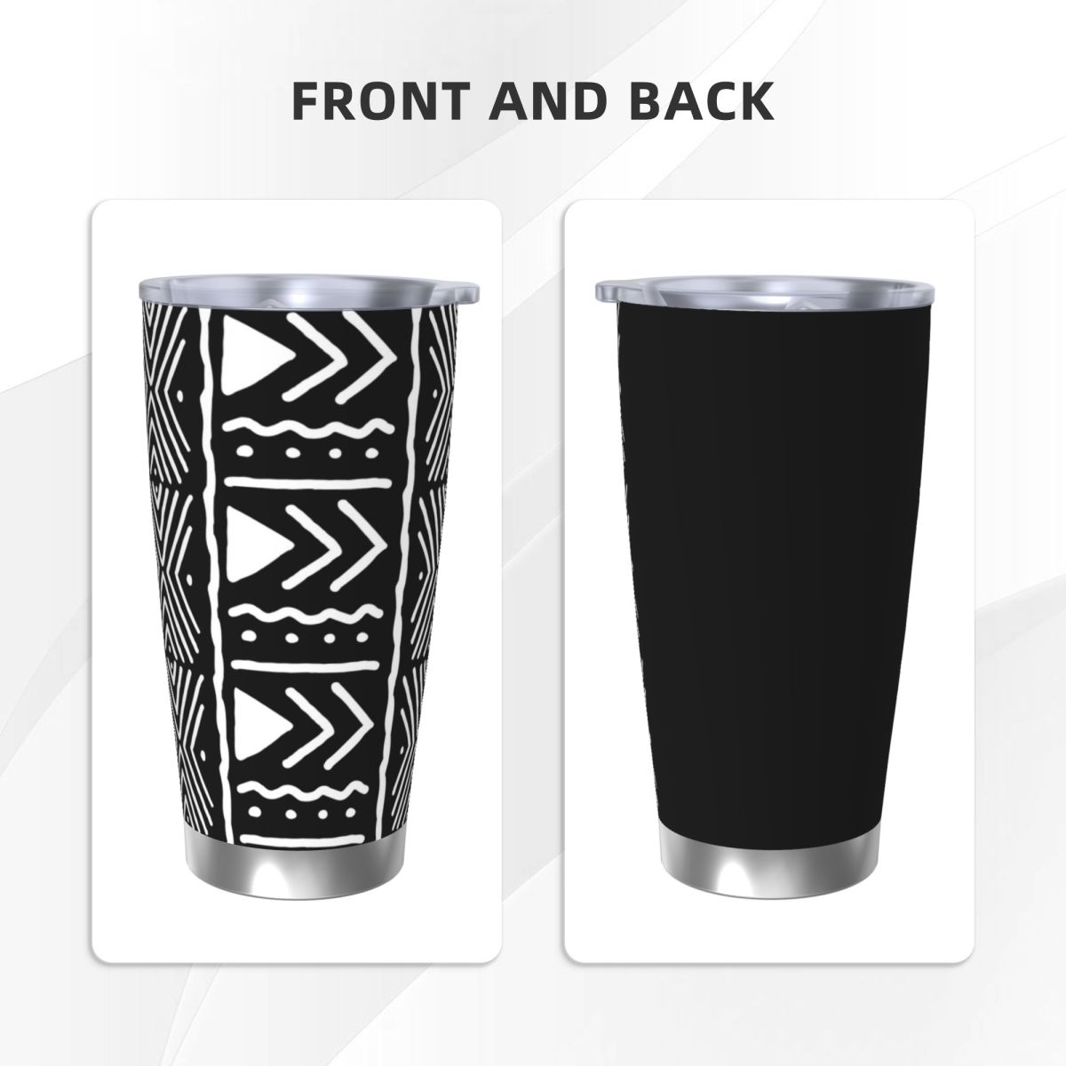 흑백 아프리카 보골란 부족 패턴 스테인리스 스틸 텀블러 - Tumbler 20Oz White 리뷰 및 가격