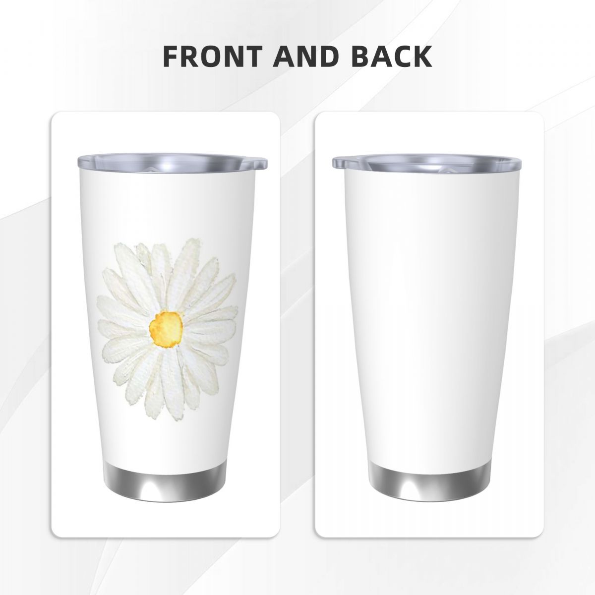 핸드페인팅 작은 흰색 데이지 수채화 스테인리스 스틸 텀 - Tumbler 20Oz White 리뷰 및 가격