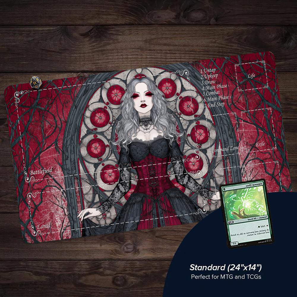 고딕풍 여성 뱀파이어 TCG 플레이매트, 스티치 마감  - Door Mat Blank 리뷰 및 가격