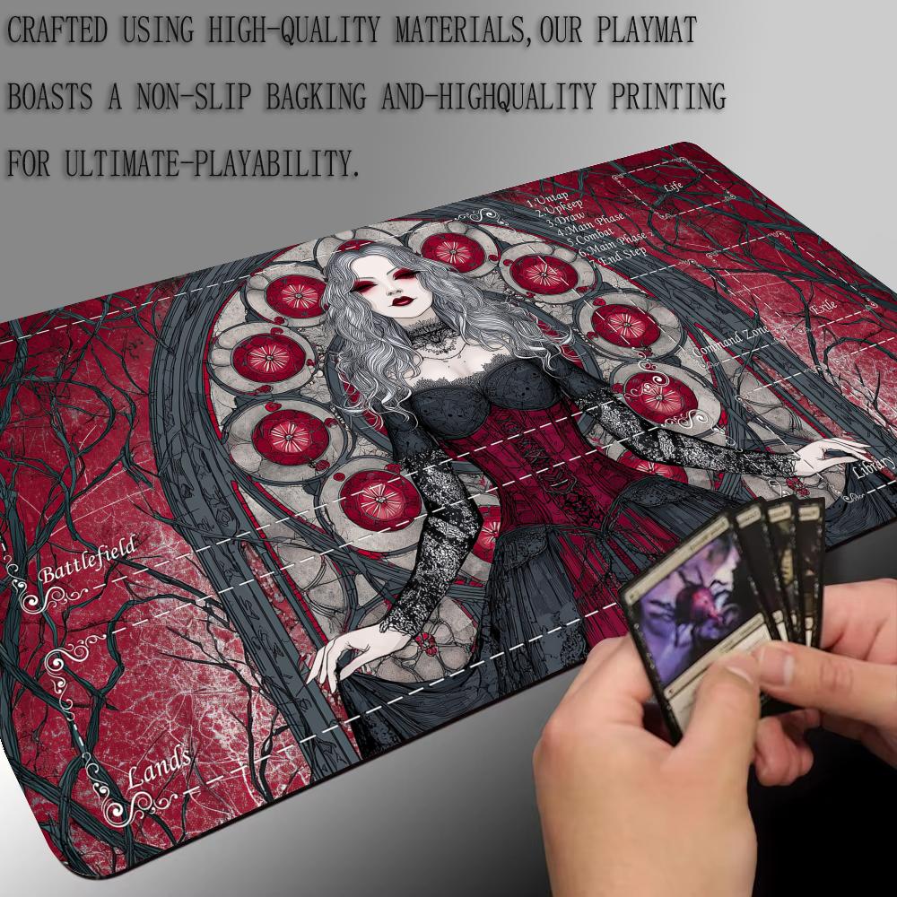 고딕풍 여성 뱀파이어 TCG 플레이매트, 스티치 마감  - Door Mat Blank 리뷰 및 가격