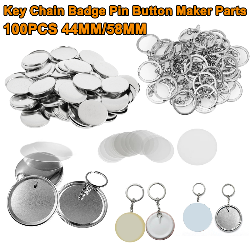 100개 44MM 58MM 플라스틱 금속 열쇠고리 배지 - Button Badge Blank 리뷰 및 가격