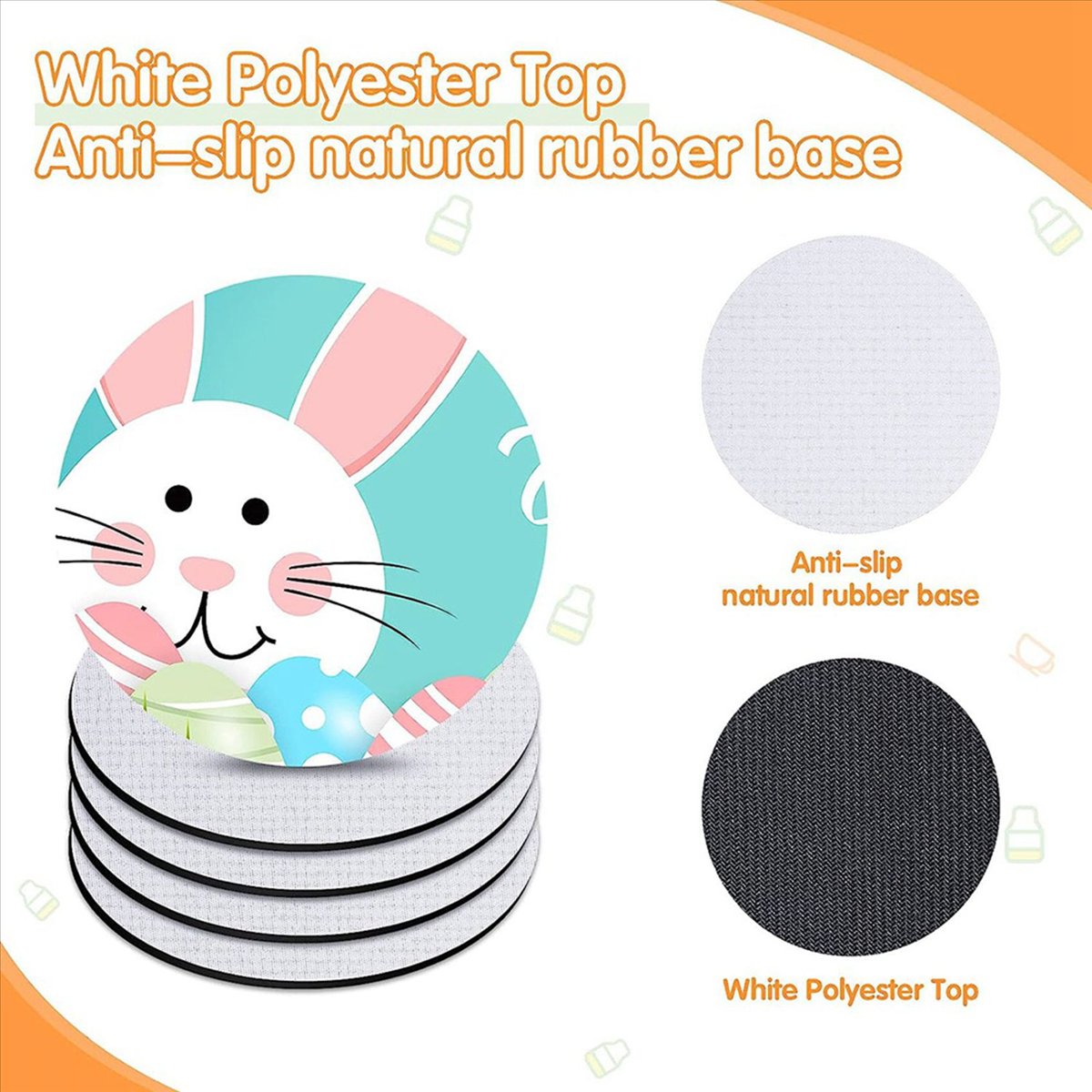 ABVT-160PC 승화전사용 컵받침 대량, 4X4인치 - Coaster Sublimation Blank 리뷰 및 가격