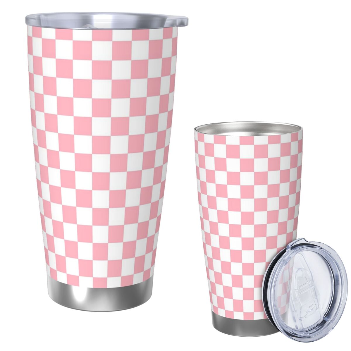핑크 화이트 체커보드 패턴 스테인리스 스틸 텀블러 진공 - Tumbler 20Oz White 리뷰 및 가격