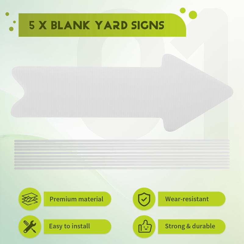 5팩 화이트 블랭크 웨딩 방향 표시 표지판, 마당 표지 - Yard Sign Blank 리뷰 및 가격