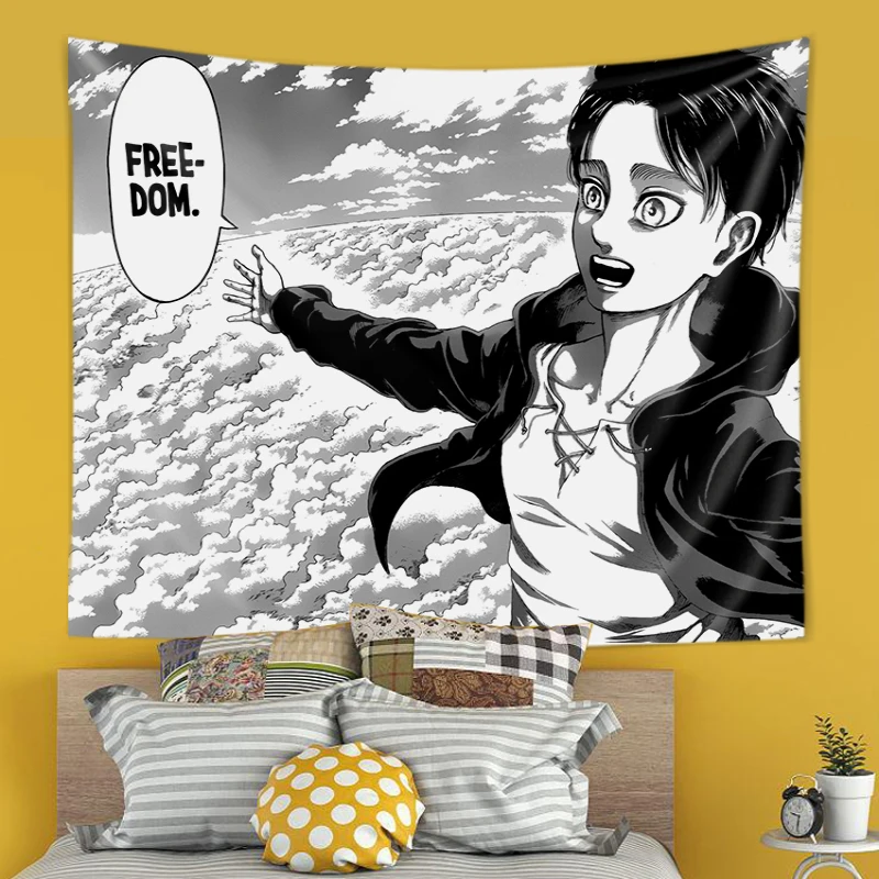 Eren Yeager Freedom 만화 포스터 벽 예 - Canvas Wrap Ready 리뷰 및 가격