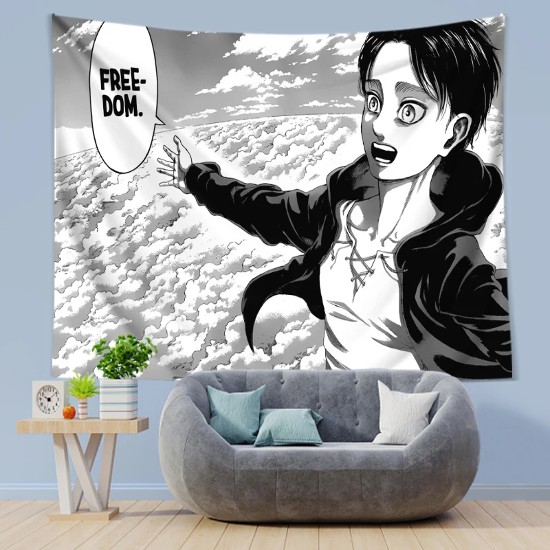 Eren Yeager Freedom 만화 포스터 벽 예 - Canvas Wrap Ready 리뷰 및 가격