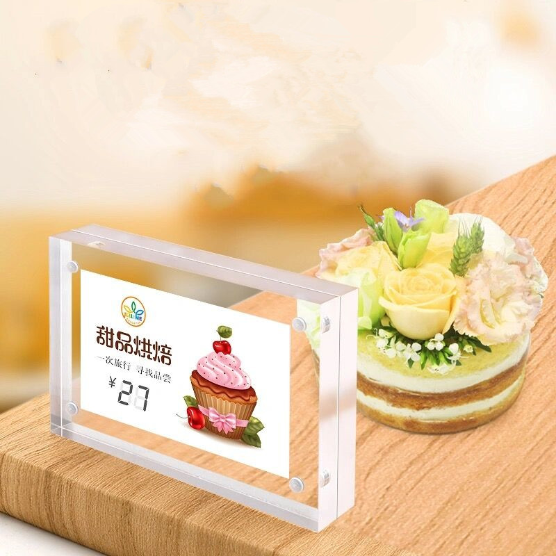 5 PCS 90x55mm 자기 아크릴 사인 홀더 디스플 - Photo Acrylic Block 리뷰 및 가격