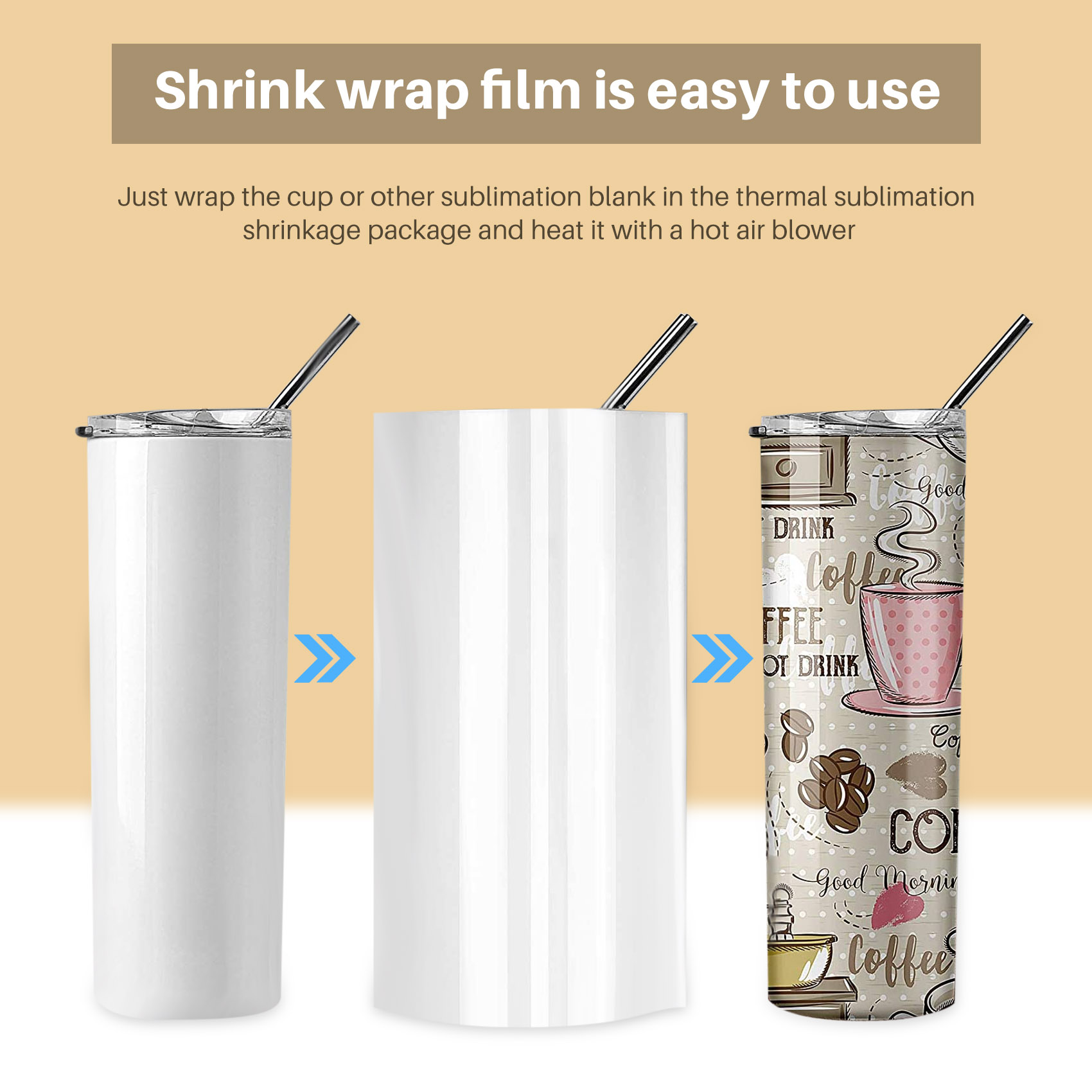 ABWP-8X12 인치 승화 수축 포장 슬리브, 텀블러 - Sublimation Mug White 리뷰 및 가격