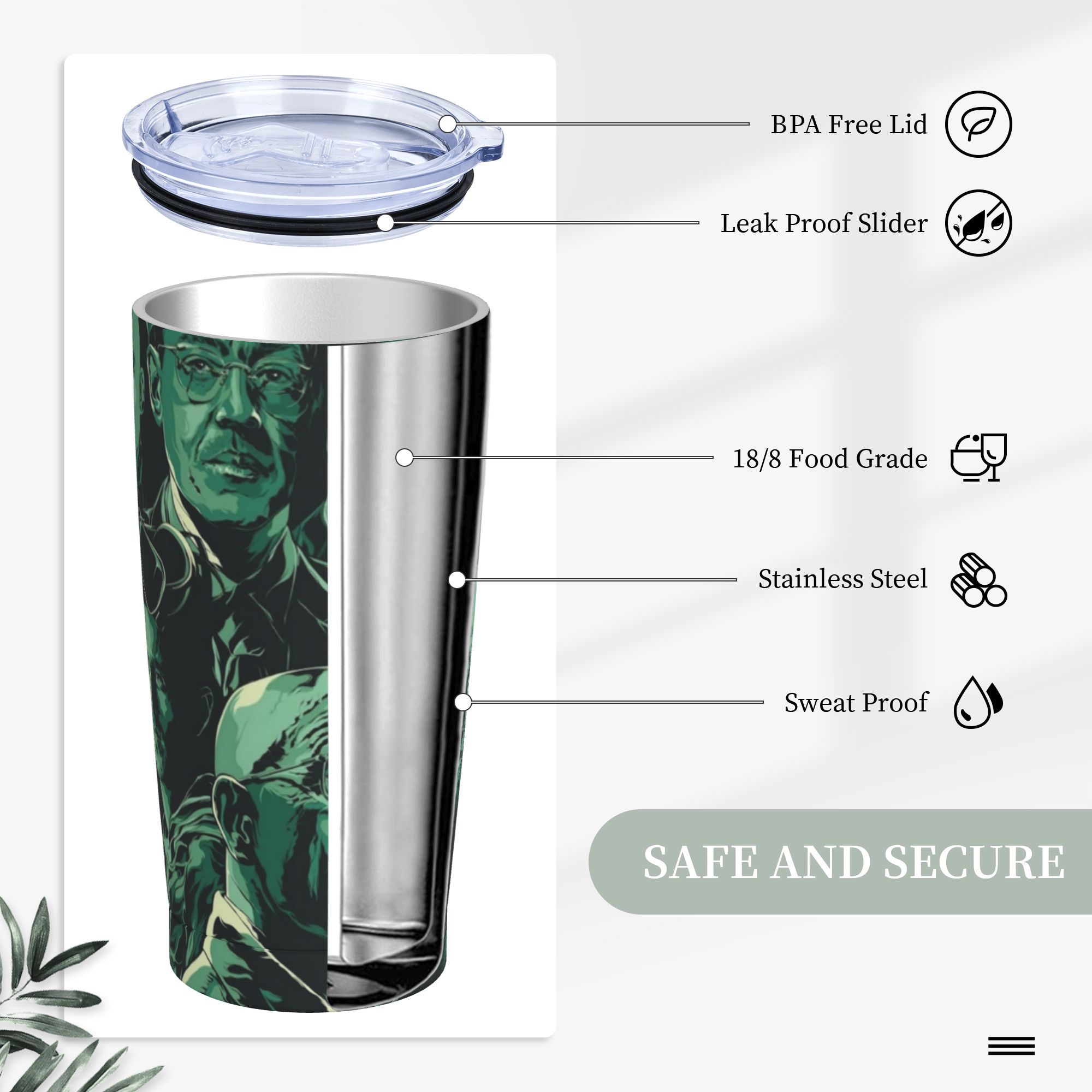브레이킹 배드 월터 화이트 보온 텀블러(뚜껑 포함) 제 - Tumbler 20Oz White 리뷰 및 가격