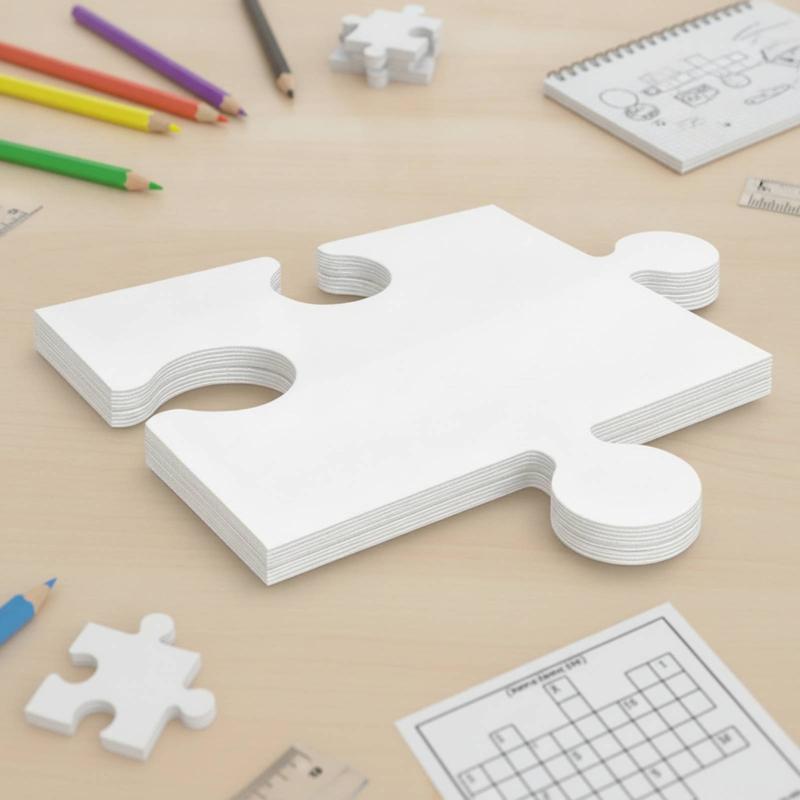 24개의 빈 카드보드 퍼즐, 맞춤 제작 가능한 흰색 공 - Puzzle Blank White 리뷰 및 가격