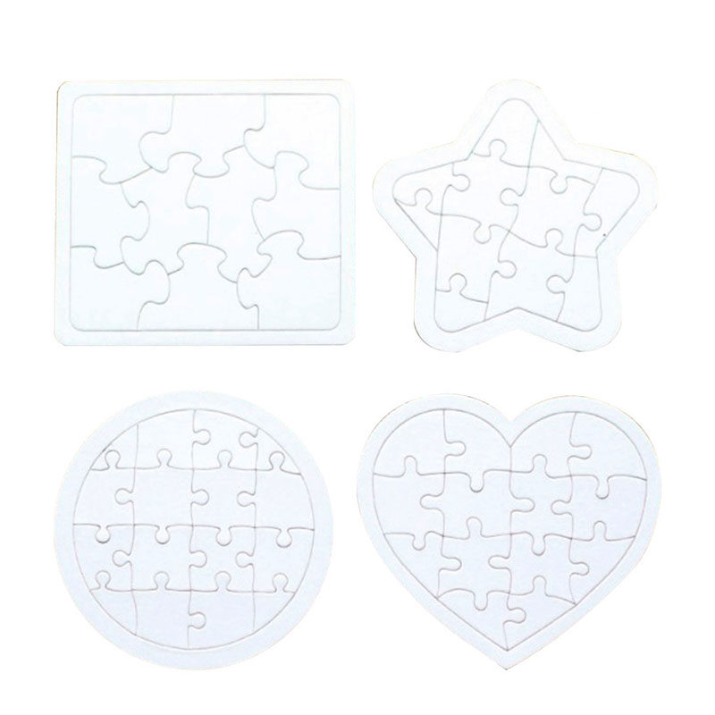 4Pcs 색칠 공부 빈 퍼즐 세트 어린이 DIY 종이  - Puzzle Blank White 리뷰 및 가격