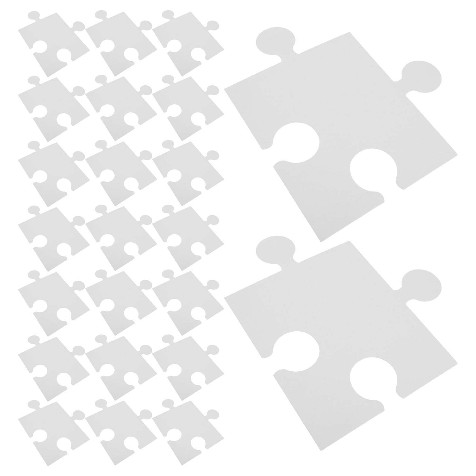 60Pcs 대형 빈 흰색 퍼즐 조각 어린이를위한 종이  - Puzzle Blank White 리뷰 및 가격
